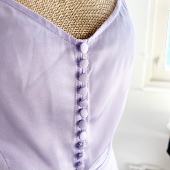 Women's Lavender Sleeveless V-Neck Pullover Midi Dress Size M/6 - Picture 4 of 8